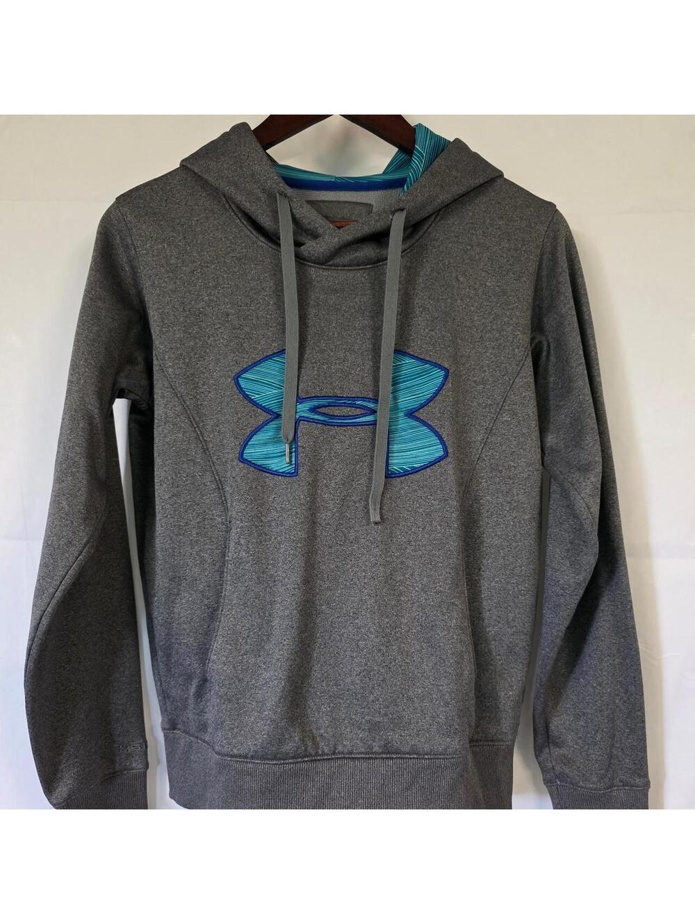 Under Armour Gray Hoodie with Blue Logo
